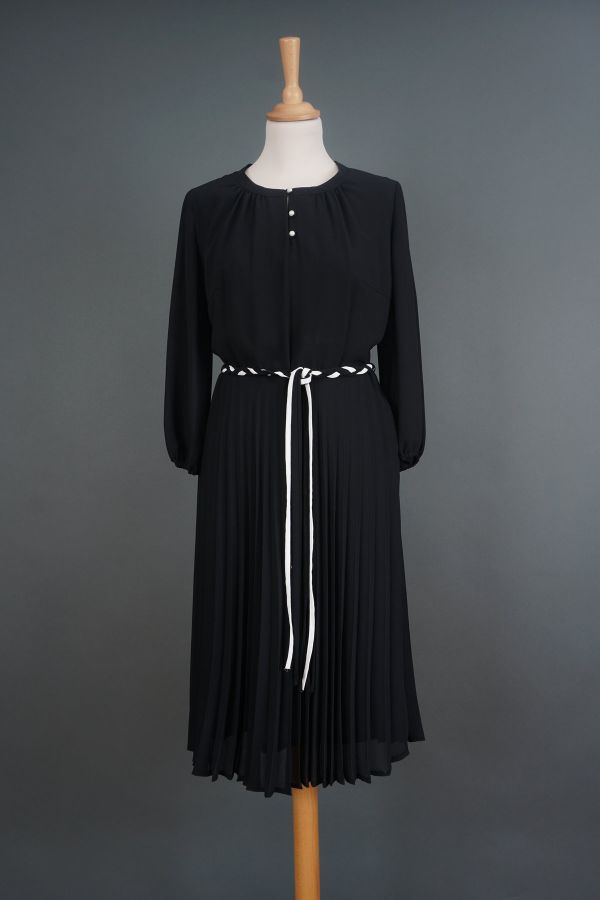 Black dress with pleated skirt Price