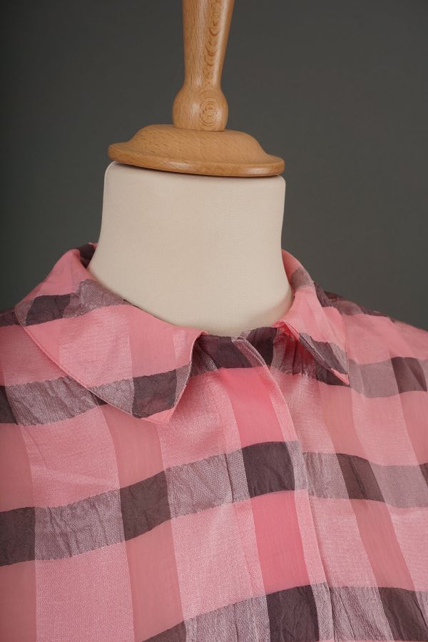 1980s blouse pink and gray Price