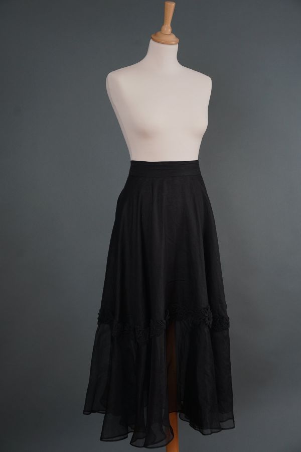 Crna suknja od lana i svile Cijena