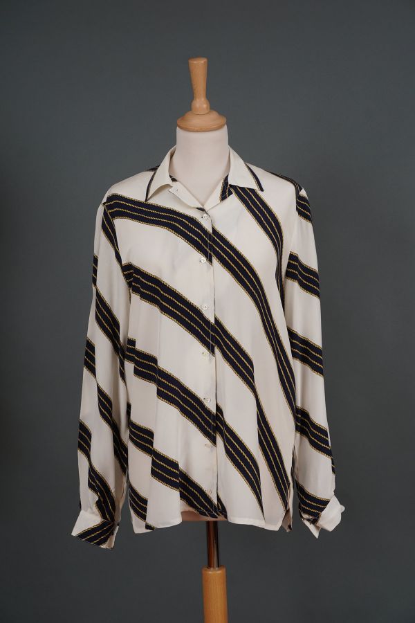 Diagonally striped blouse Price