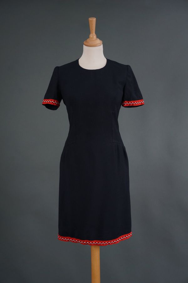 Little black dress with red details Price