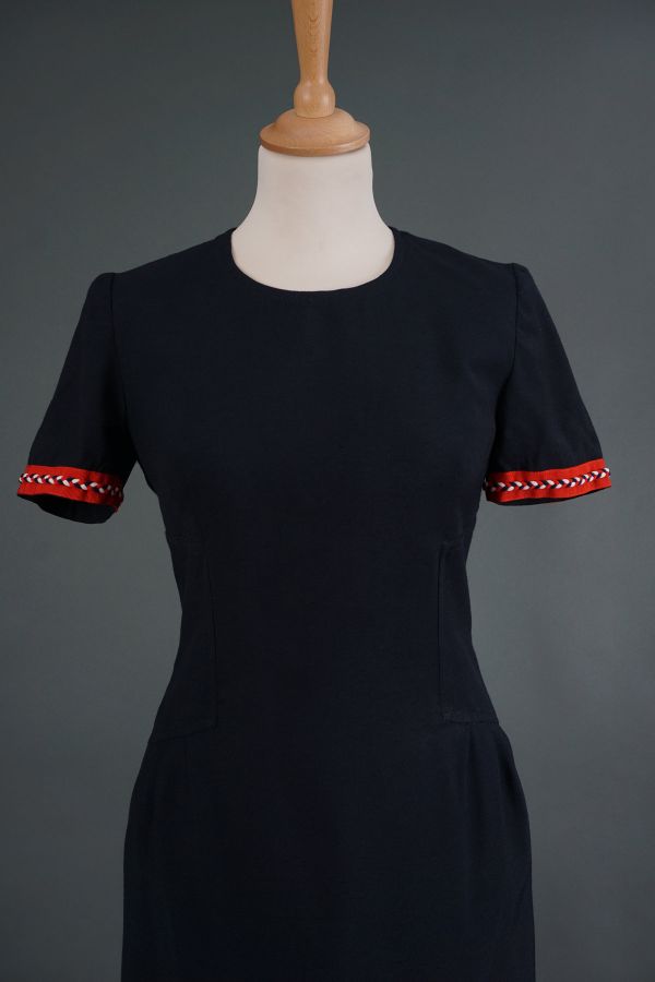 Little black dress with red details Price