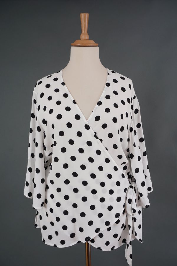 Polka dot white blouse Price