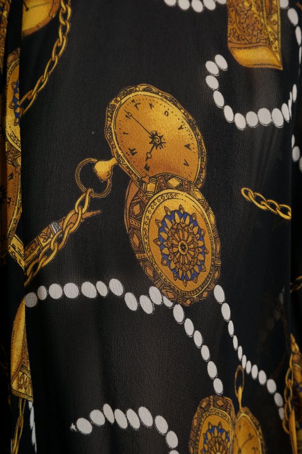 Watch&pearls print blouse Price