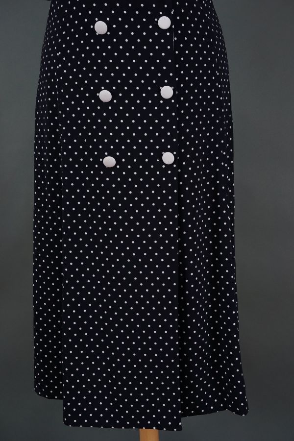 Dark blue polka dot dress Price