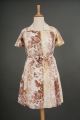 1960s dress with beige and brown roses